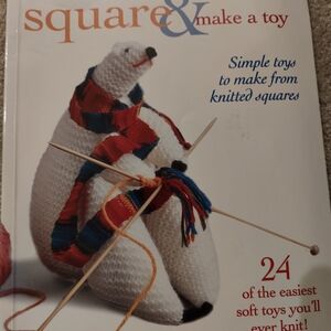 Knitted Polar Bear Toy with Scarf